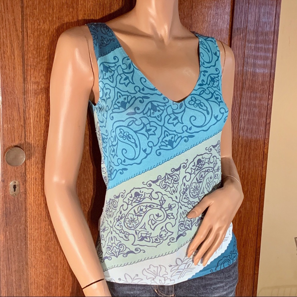 Oscar de la Renta beaded knit shell